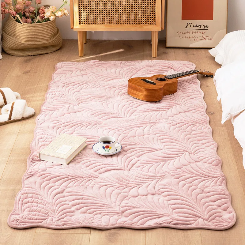 

Soft Cute Leaf Texture Rug For Girls Room Fashion Tatami Mat For Kids Playmat Bedside Area Floor Mat Carpets