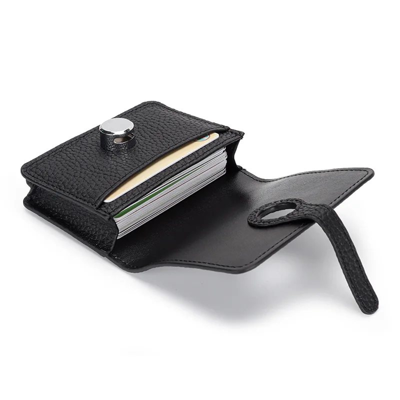 Fashion Card Holder Leather Women Men Credit Bank Card Holder Large Capacity Business Name Card Case Organizer Coin Purse Wallet