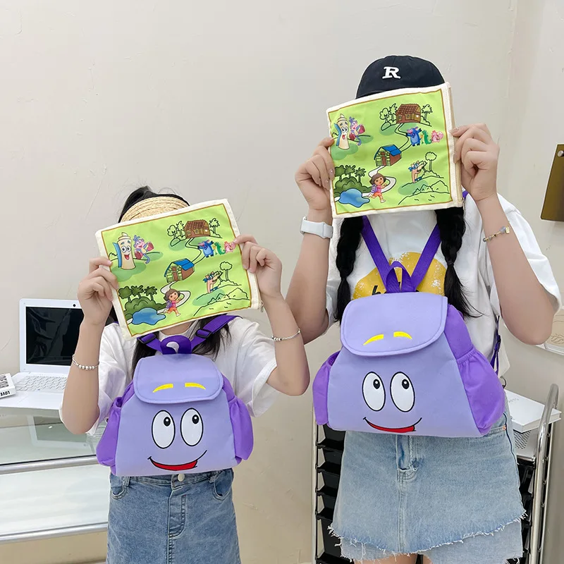 Jophy Dora Explorer Backpack Rescue Bag with Map,Pre-Kindergarten Toys Bag Girls Back to School Christmas Gifts