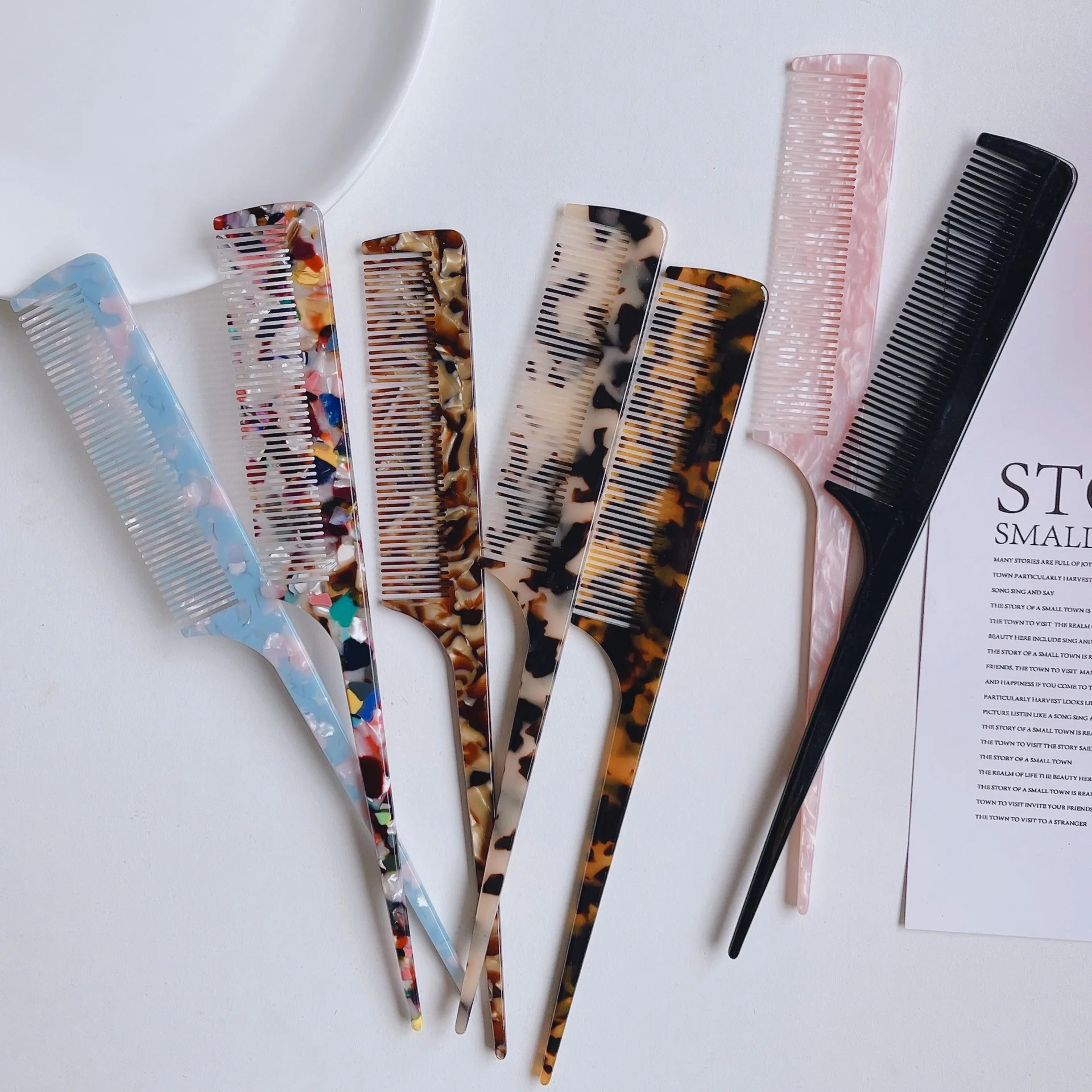 Корейская ацетатная пластинчатая Расческа для женщин с длинными волосами и