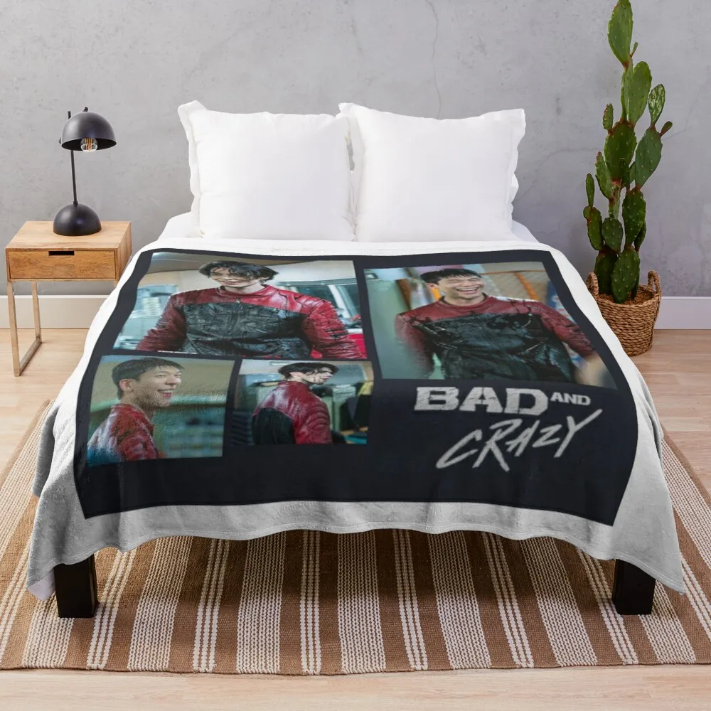 

Bad and Crazy Throw Blanket Dorm Room Essentials Cute Blanket Plaid