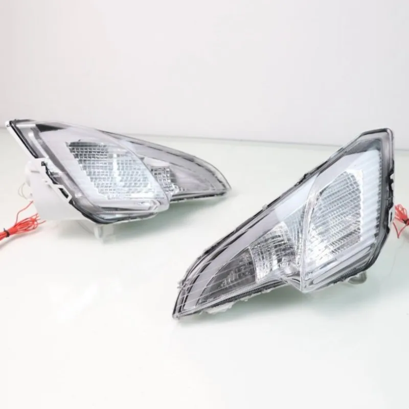 

1 комплект, фонарь для дневных ходовых огней, желтый, с функцией поворота, водонепроницаемый, ABS, 12 В, Автомобильные дневные ходовые огни, противотуманная фара для Ford EcoSport 2018 2019