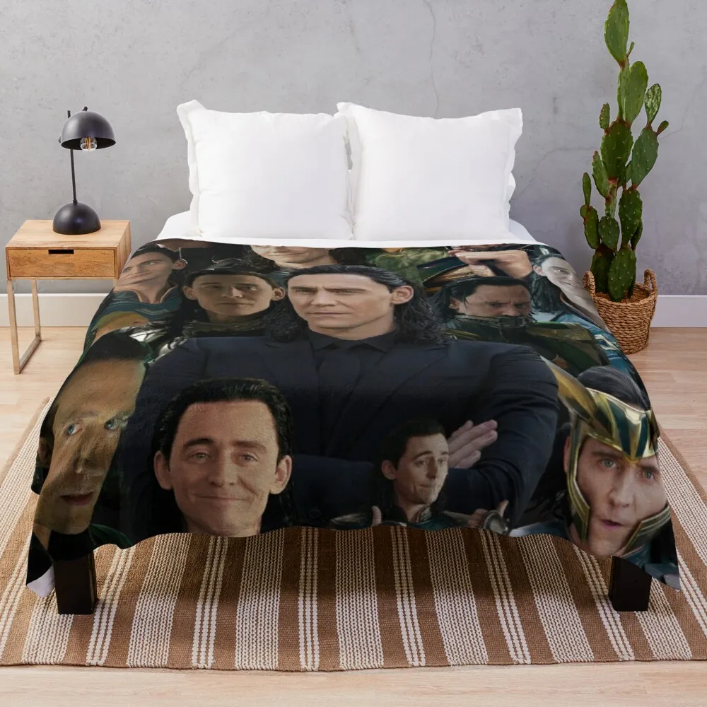 

Tom Hiddleston collage Throw Blanket King Flannel Blanket