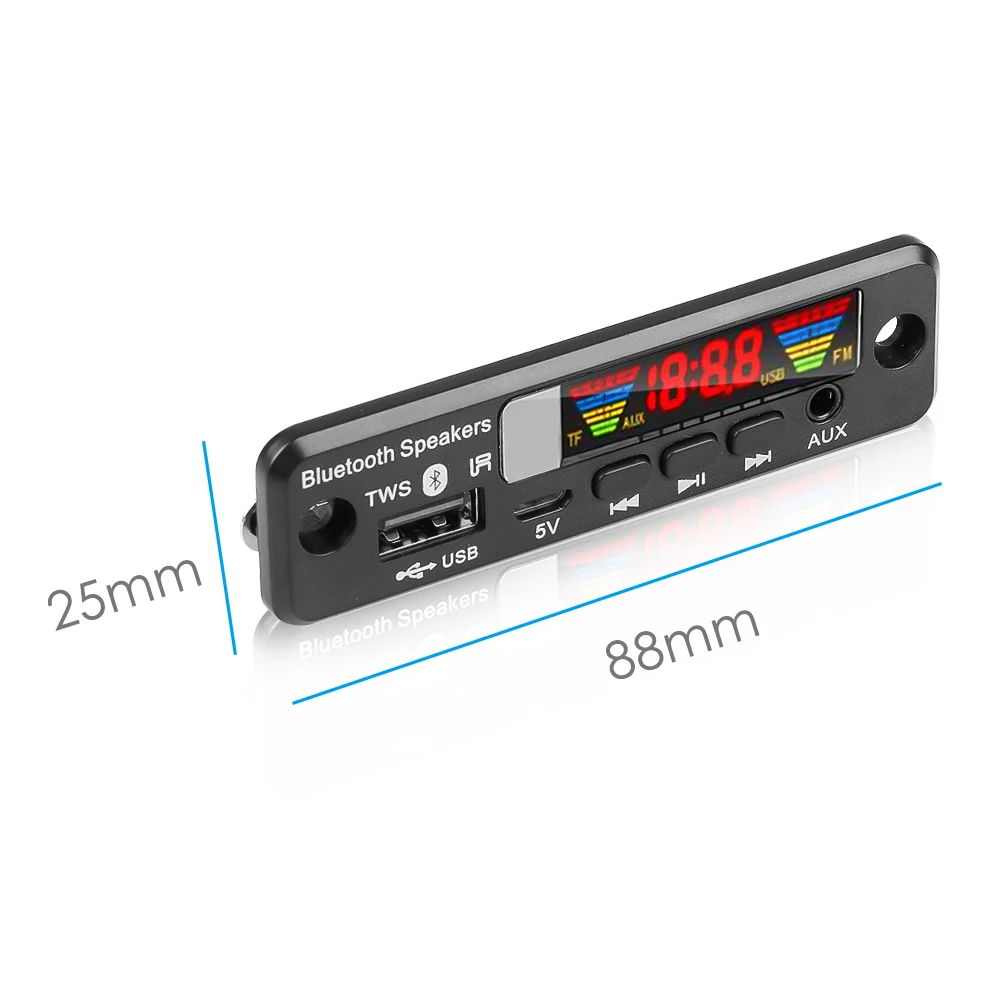 5V MP3 Decoder Board Wireless TWS Bluetooth 5.0 Car Kit APE/MP3 Lossless Music Player FM Radio TF USB 3.5mm AUX Audio Decoding - купить по