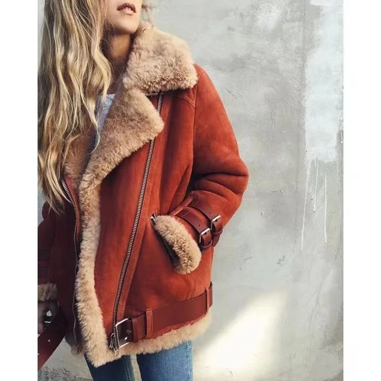 

5Xl Plus Size Women Fur Coat Cotton Warm Thick Faux Fur Coat Women Casual Suede Lamb Woman Parka Outerwear Teddy Coats