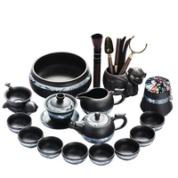 taotang kung fu tea set purple sand set household complete set porcelain tea brewing office reception tea cup tea pitcher pot