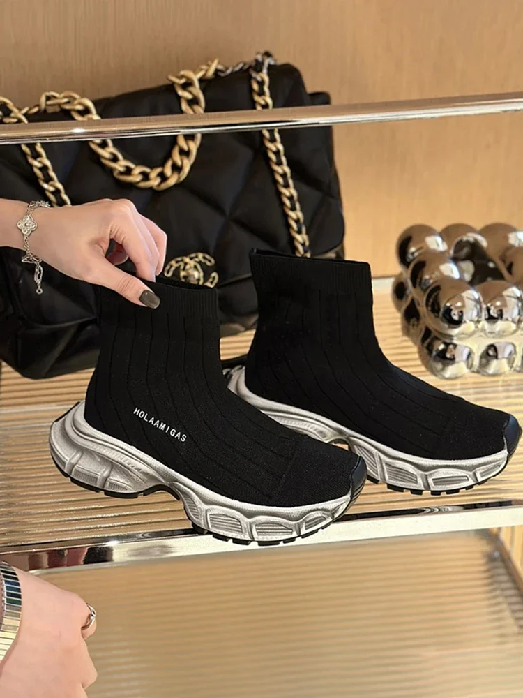 Женские высокие кроссовки теннисные туфли Тканевая обувь на платформе