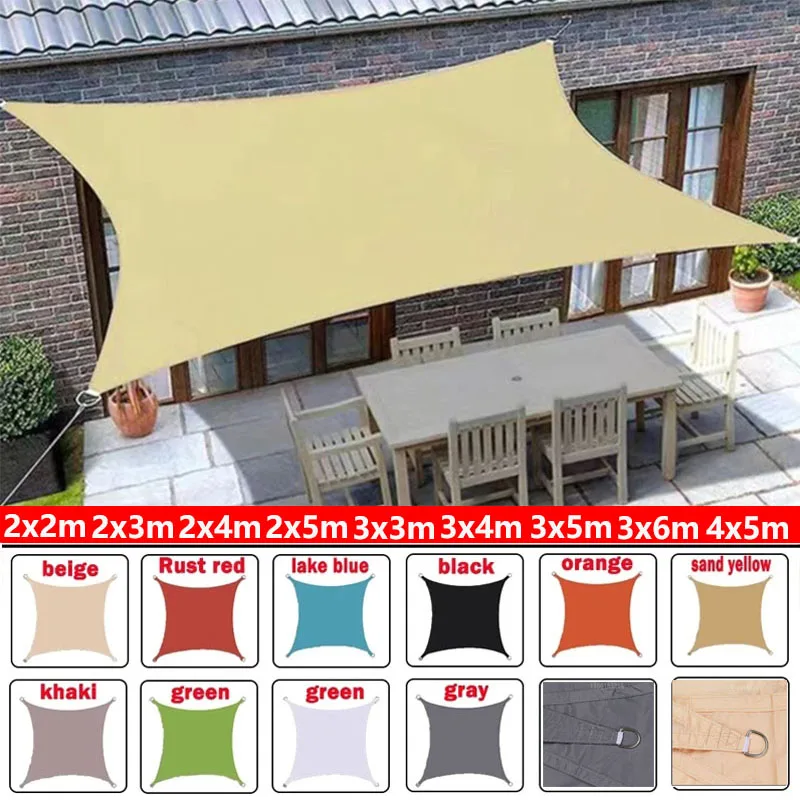 

420d Outdoor Waterproof Sun Sail Rectangular Sun Sail Garden Deck Canopy Courtyard Swimming Canopy Beach Car Canopy Awning