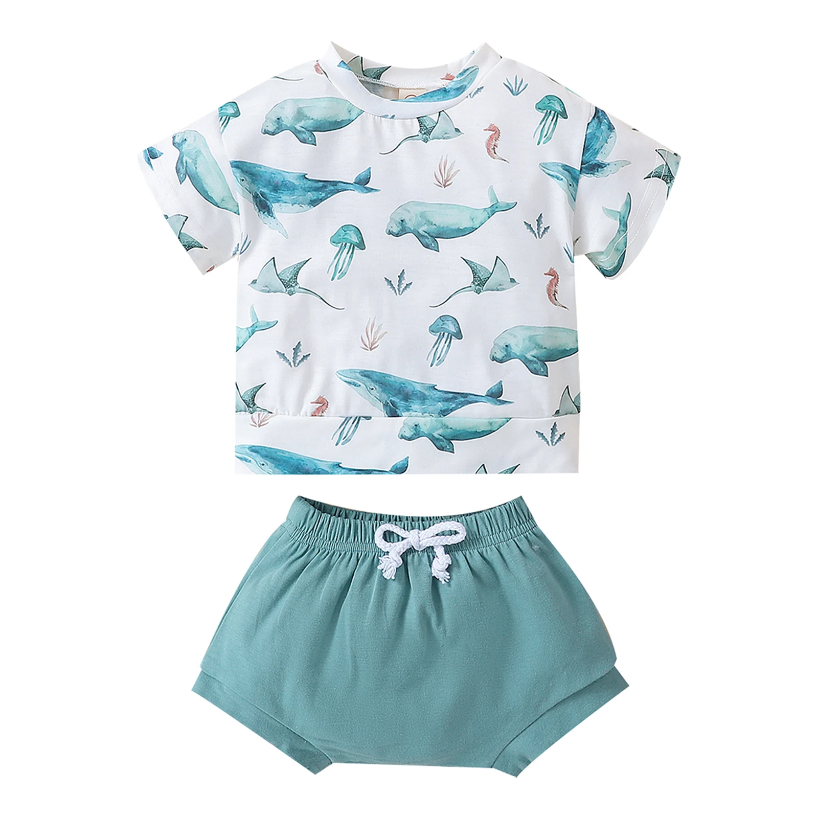 Летние комплекты одежды для маленьких мальчиков из 2 предметов белая футболка с