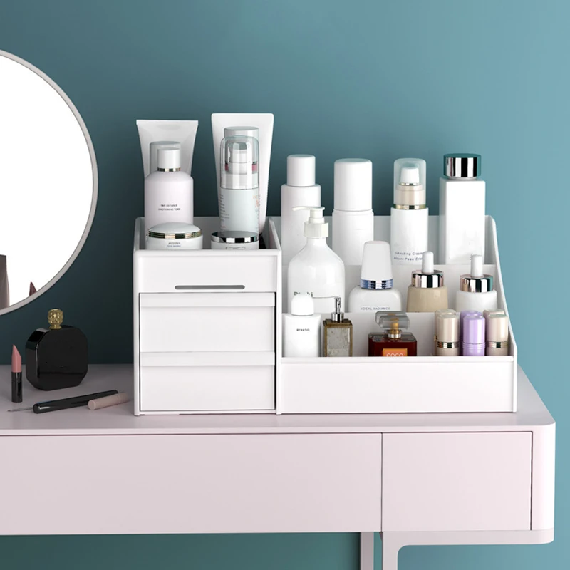 

New Multipurpose Desktop Cosmetics Skin Care Products Makeup Organizer Jewelry Stationery Plastic Drawer Bathroom Storage Box