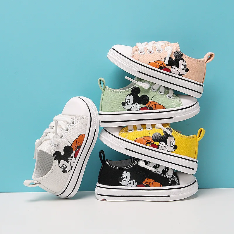 

Disney children's Minnie Mickey non-slip soft sole boy girl baby first walker shoes casual shoes sports canvas shoes