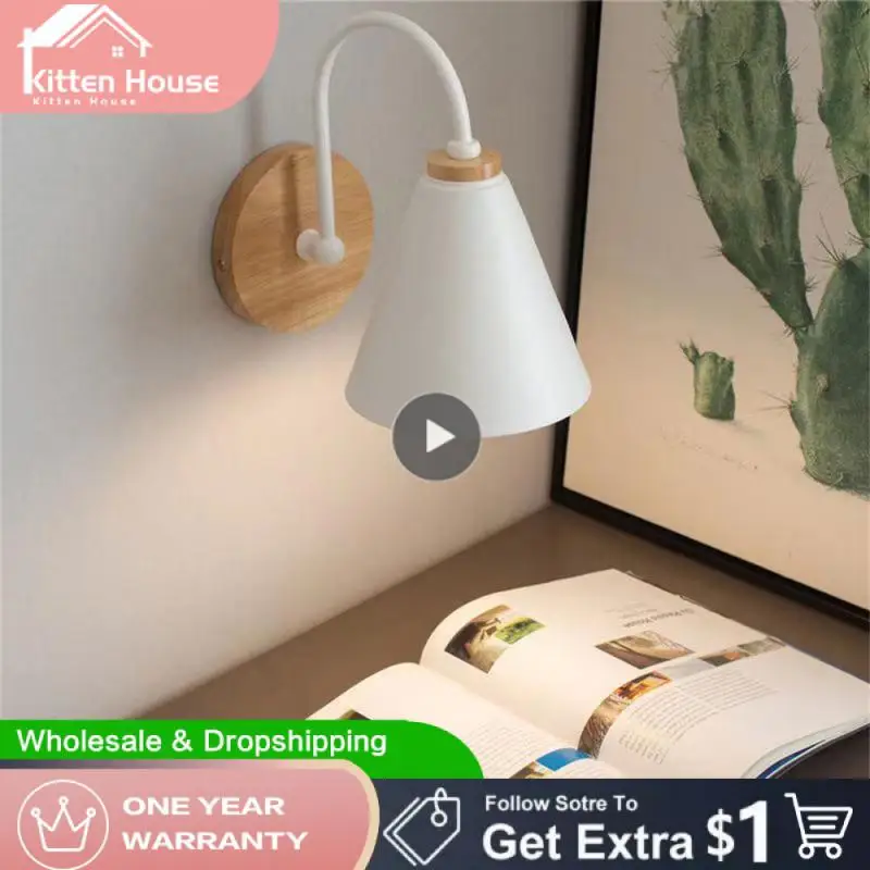 

Energy Saving Bedside Lamp Lamps Bedside Table Bedroom Wooden Wall Lamp Industrial Style Wall Light Wall Decor Led Light