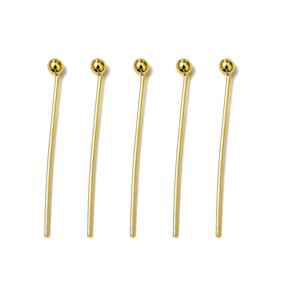 

Brass Ball Head Pins Cadmium Free & Lead Free Golden 20x0.5mm 24 Gauge Head: 2mm about 95pcs/50g