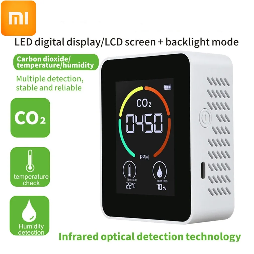 

Xiaomi Air CO2 Meter Digital Temperature Humidity Tester Air Quality Carbon Dioxide Monitor Tester Carbon Dioxide TVOC Detector