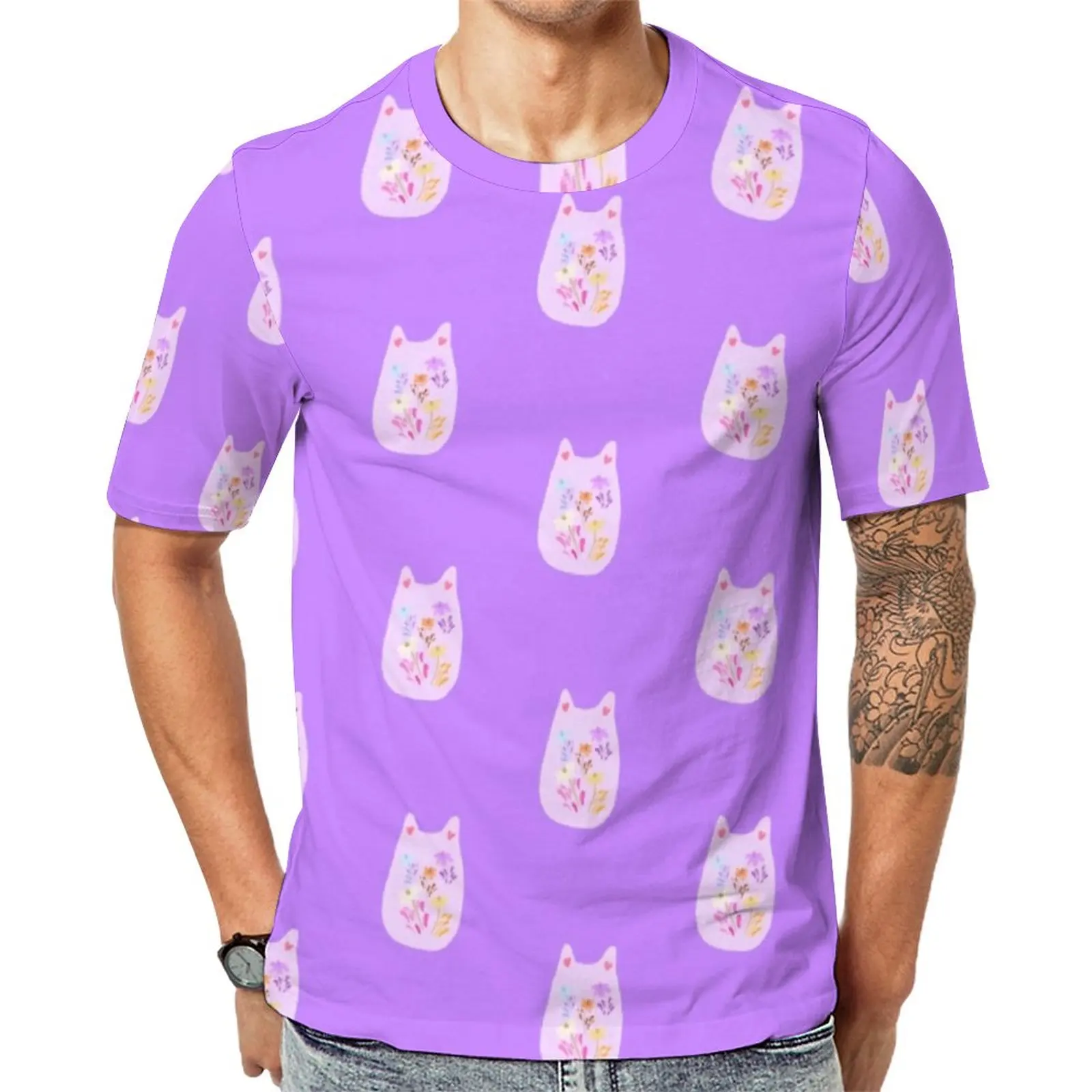 

Kawaii Totoro T Shirt Garden Forest Flower Spirit Aesthetic T Shirts O Neck Retro Tshirt Summer Couple Pattern Clothes Plus Size
