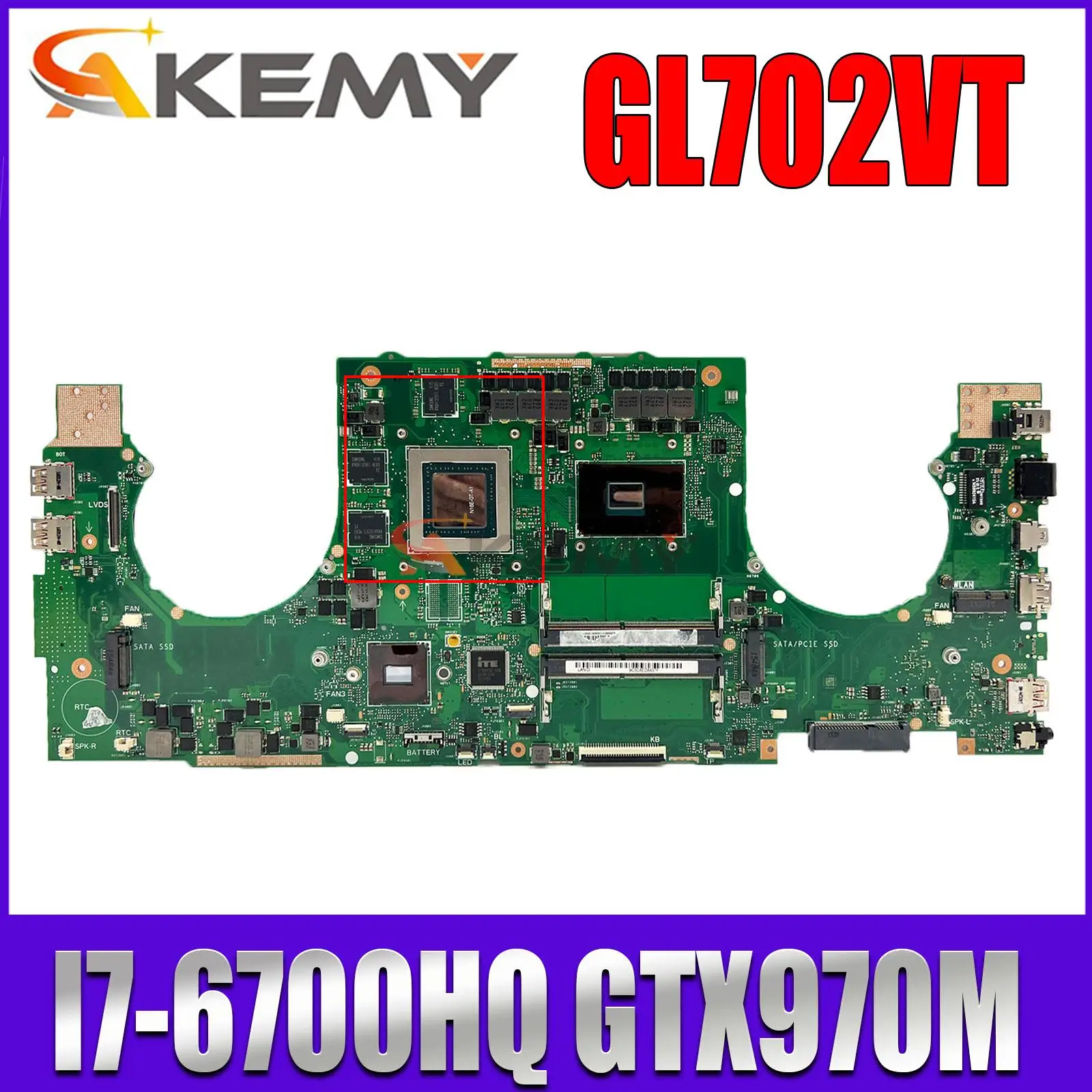 

S7VT Notebook Mainboard For ROG ASUS GL702VT GL702V G702VT GL702 Laptop Motherboard Test OK With I7-6700HQ CPU GTX970M/3G