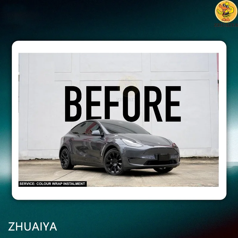 Матовая металлическая белая виниловая пленка ZHUAIYA для обмотки автомобиля легко