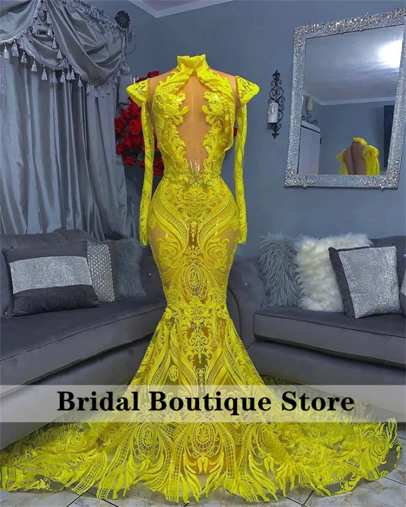 

New Arrival Sexy Illusion Prom Dress 2022 Golden Sequins Sparkly Black Girl African Cocktail Party Gowns Custom Aso Ebi