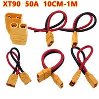 xt90 10cm 20304050cm 1m uav wire harness accessories xt90 male and female plug with 10awg silicone flexible cord connector