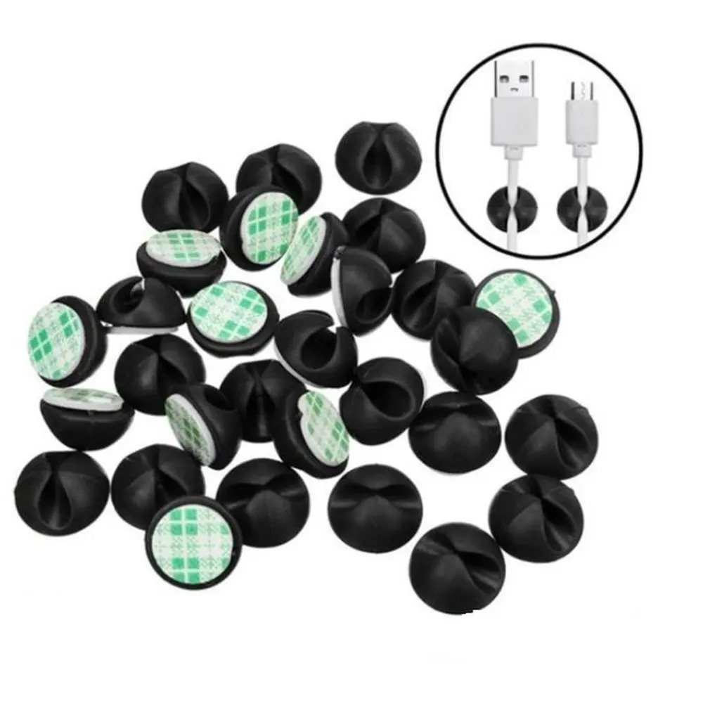 

20Pcs Cable Organizer Holder Collector Tool Cable Clip Desk Tidy Storage Buckle Cord Winder Wire Lead USB Charger Fixer