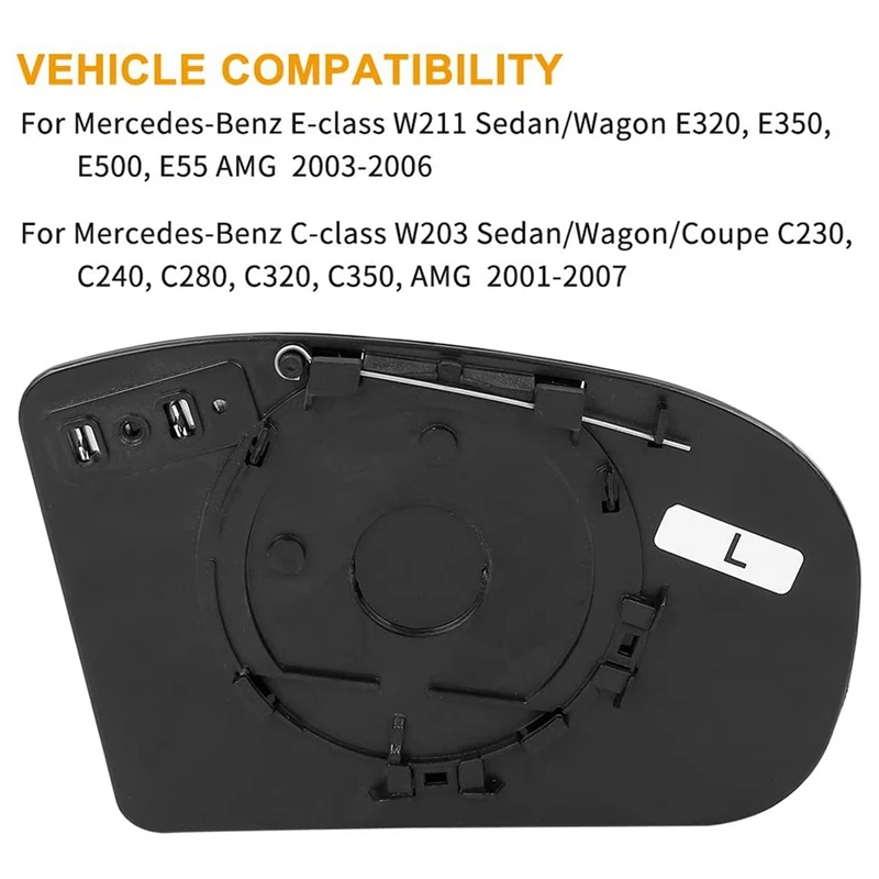 Левое боковое зеркало заднего вида с подогревом для Mercedes-Benz E-Class W211 2002-2008 W203 00-2004