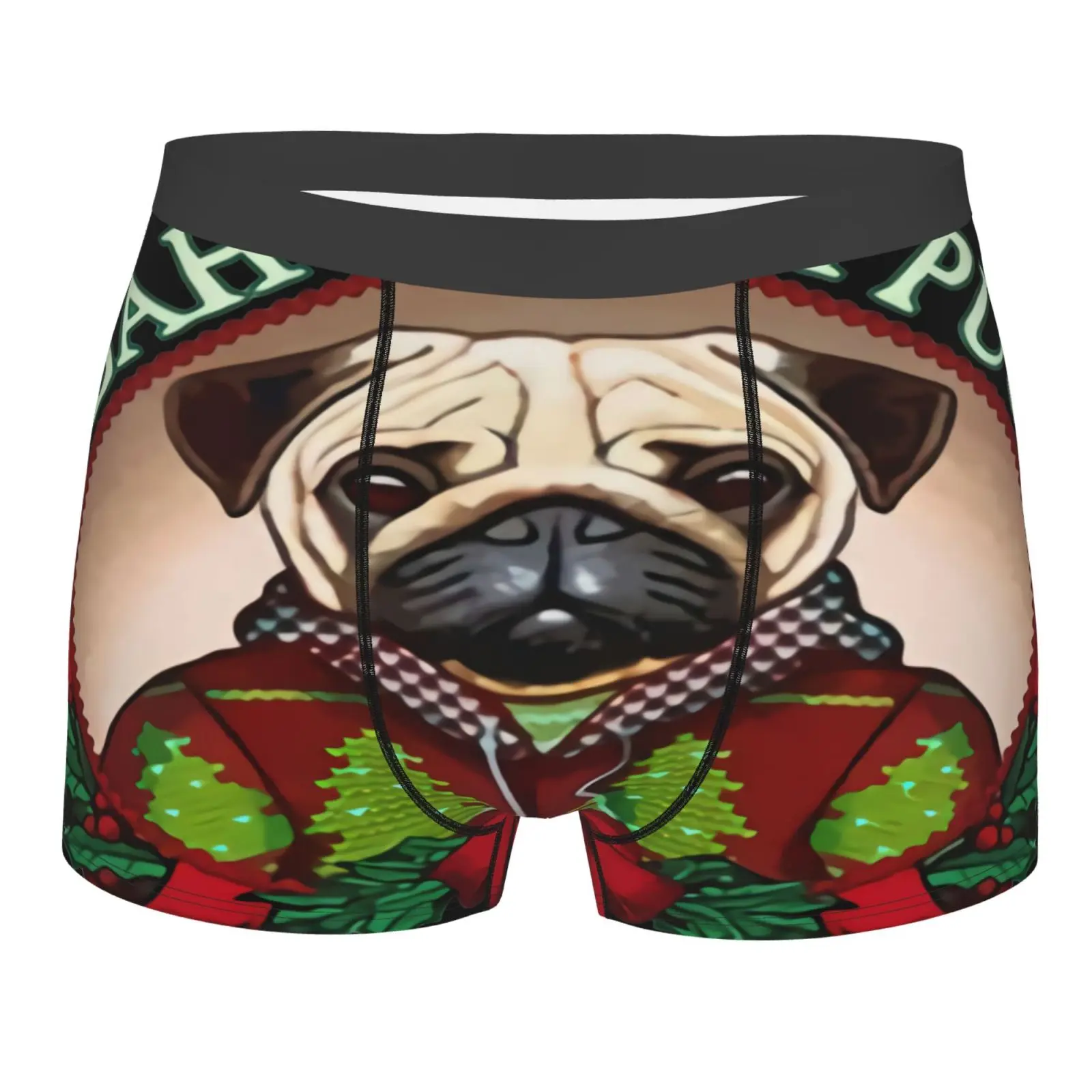 

Рождественские трусы-боксеры для Мопсов, набор мужских роскошных трусов, черное нижнее белье для мужчин, боксеры, мужское нижнее белье