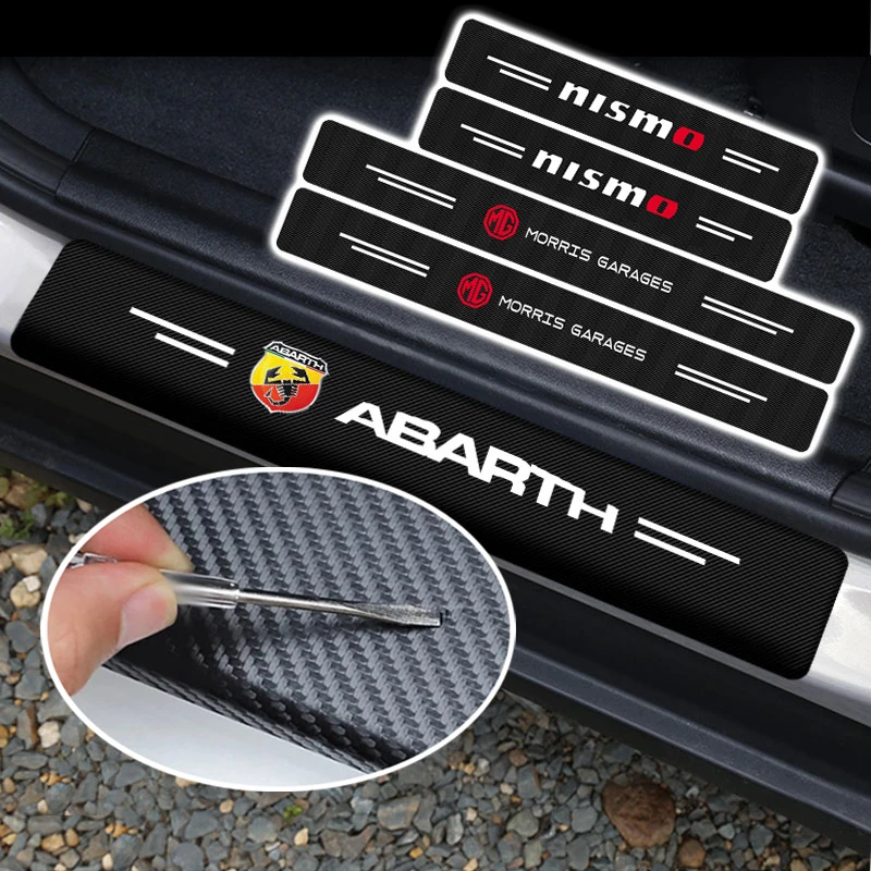 

4pcs Car Door Threshold Stickers Protect Auto Sills Decals For Volvo Xc90 S60 S80 Xc60 Xc70 Xc90 Fh V50 S40 C30 Car Accessories