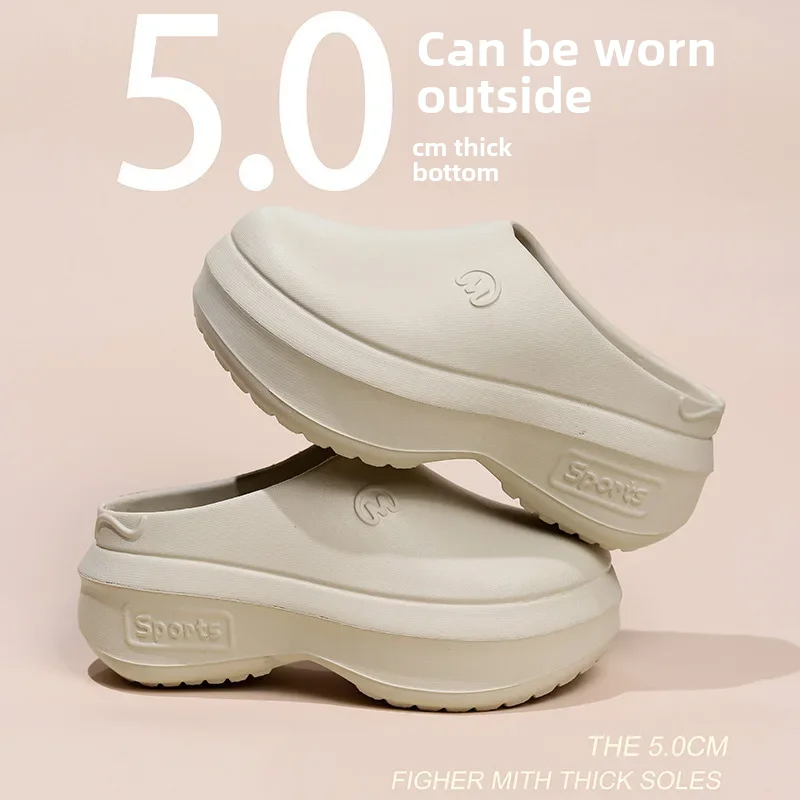 Сандалии женские на толстой подошве легкие Нескользящие высокий каблук кухонная