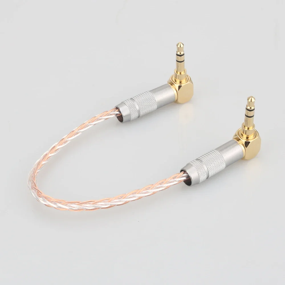 HIFI AUX кабель 8 ядер OCC 3 5 мм между мужчинами стерео под прямым углом для аудиокабеля