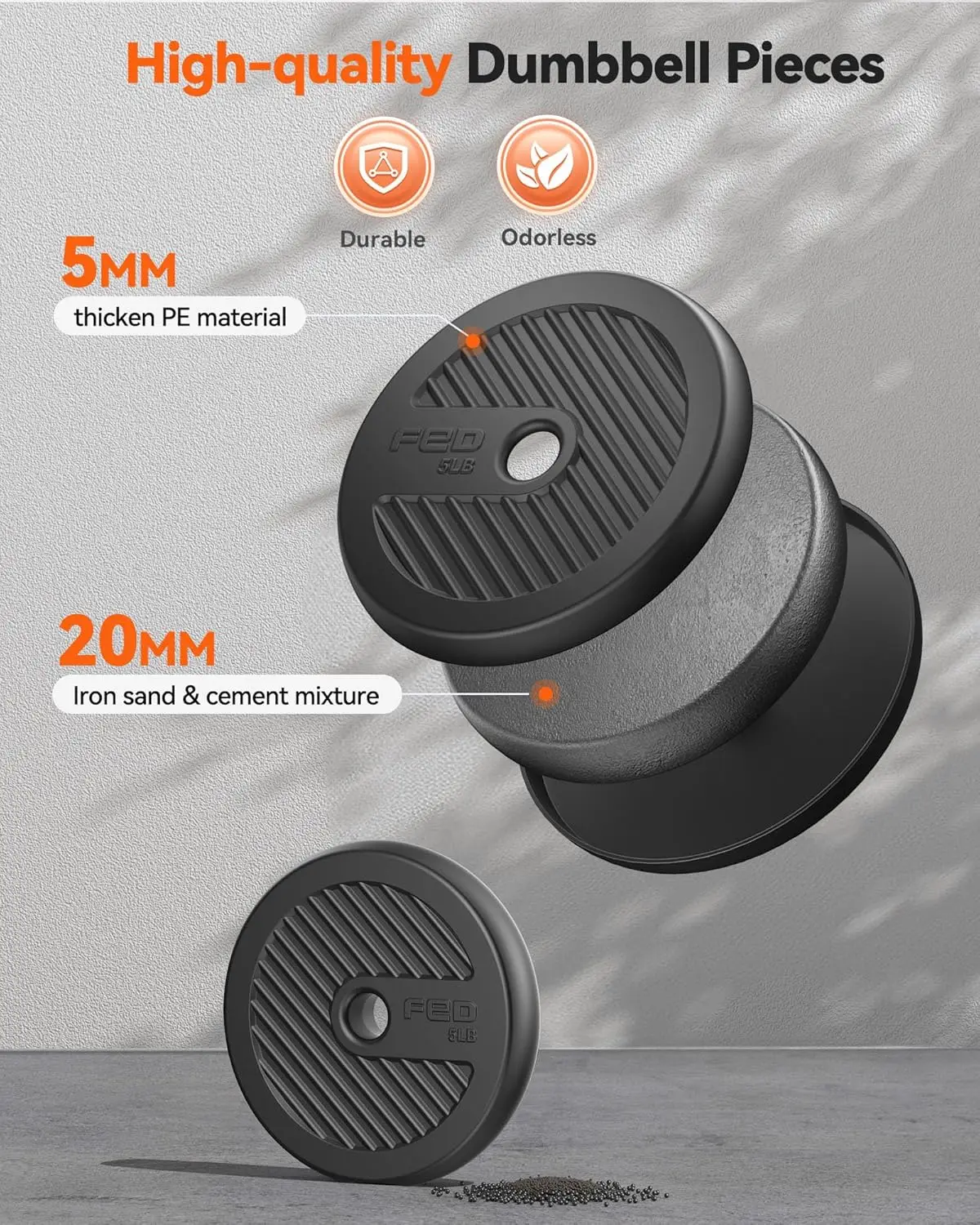 Регулируемые гантели набор свободного веса 20–90 фунтов с разъемом гантелей 4 в 1