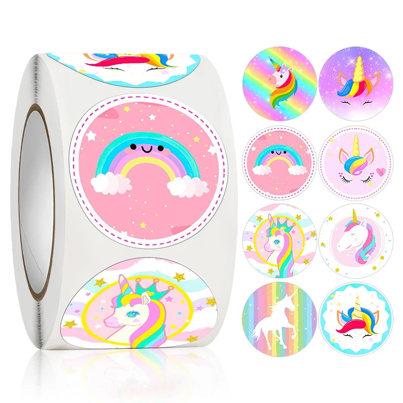 

cute unicorn stickers for kids 1 inch Vintage Scrapbooking labels sticker for holiday party cake gift crafts decor seals Sticker