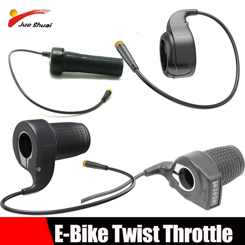 

Throttle Half Twist Gas Handle Electric Bicycle Speed Control Waterproof plug Motor Ebike Scooter Accessories Grip Handle