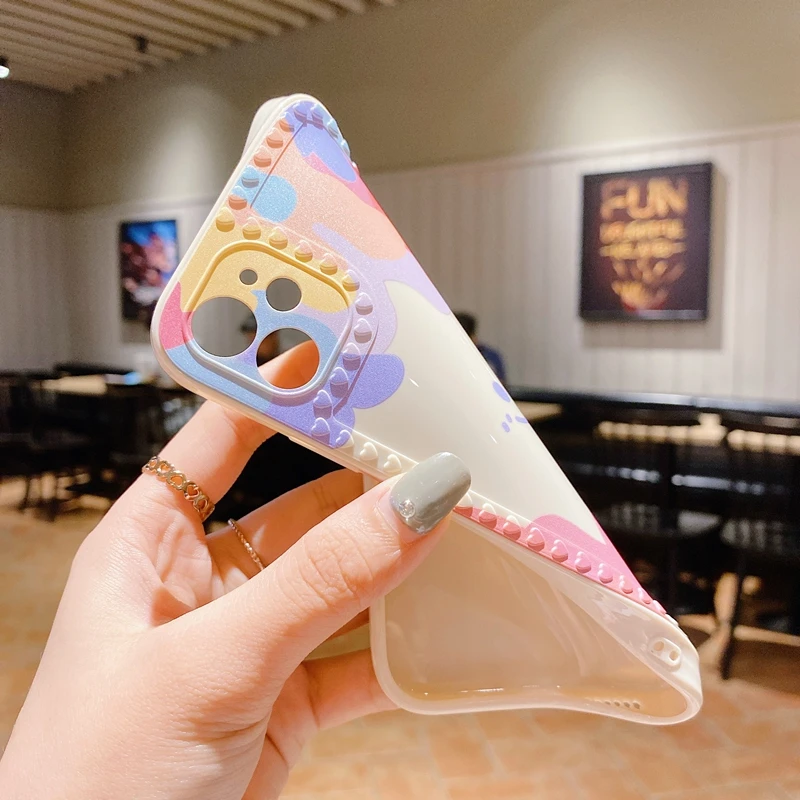 Summer Ice Cream Smile Love Heart Phone Case for iPhone 13 11 Pro Max 12 Mini X Xs Xr 6s 8 7 Plus SE 2020 Lens Protection Cover