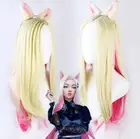 Волнистый длинный парик с эффектом омбре, 100 см, термостойкий парик для косплея LOL Ари гумихо, лиса, звезда, хранитель, костюм для косплея + уши