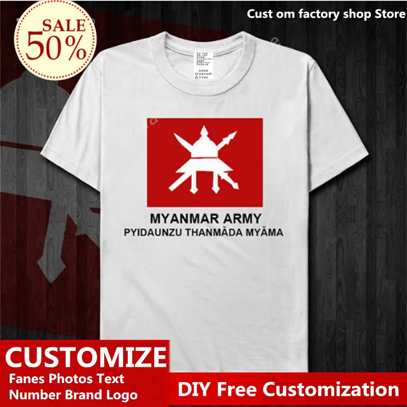

Myanmar Army Tactical Military sweatshirt sports cotton t shirt Men Women High Street Fashion Hip Hop Loose Casual T-shirt