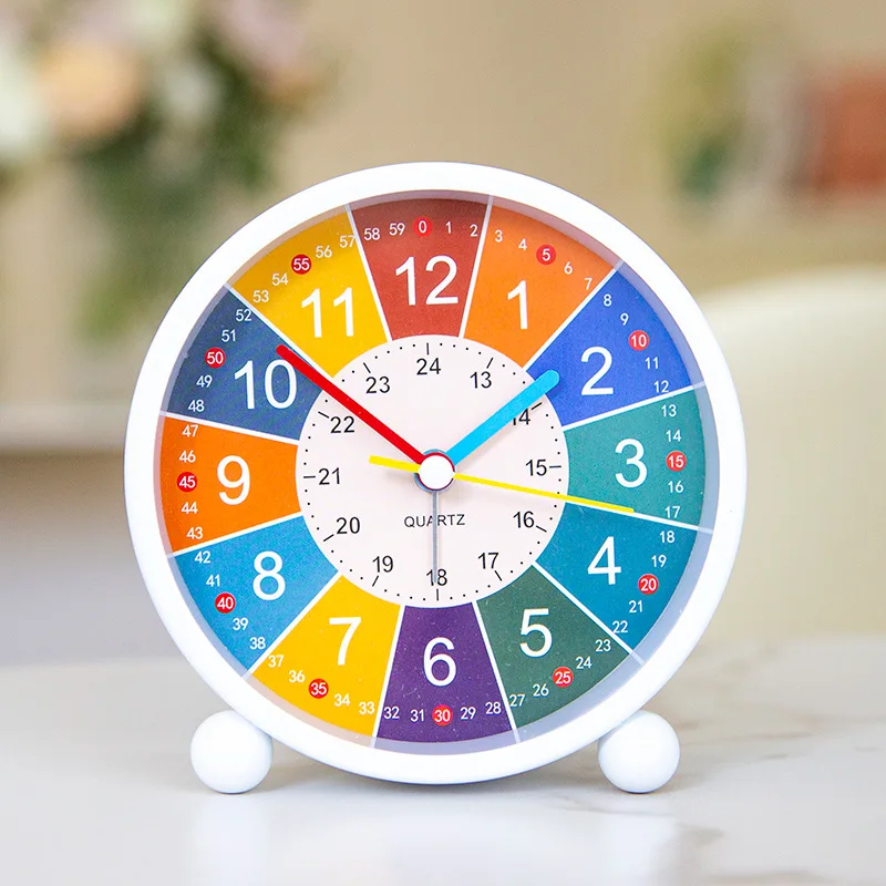 Креативный Настольный металлический будильник 4 5 дюйма беззвучный белый Круглый