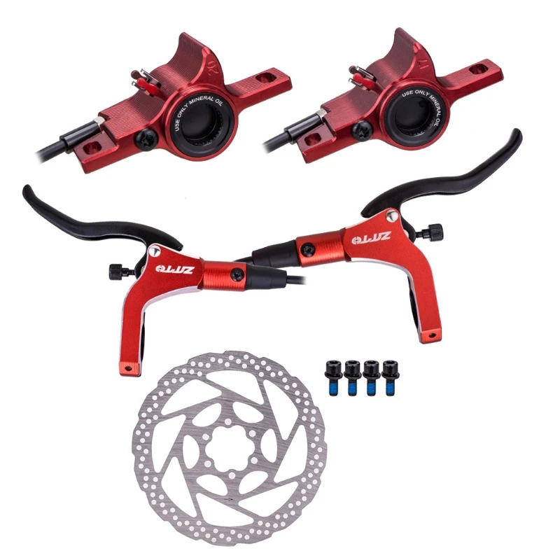 

Bike Disc Brake Kit, Full Aluminum Alloy Brake Lever,Front and Rear Caliper, Fit for Mountain Bike
