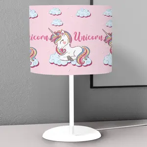 Cute Sleeping Unicorn Horse Kids Bedroom Nightstand Night Desktop Lamp Decorative Lampshade Book Reading Light Lantern Bedside