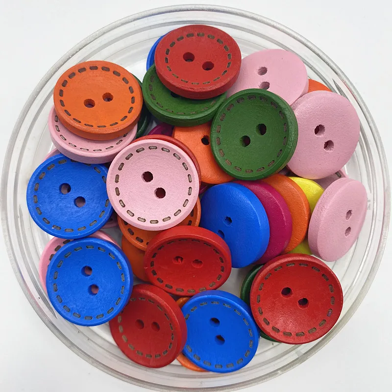 Новая цветная пуговица 15-25 мм вырезанная печатная ручная работа скрапбукинг