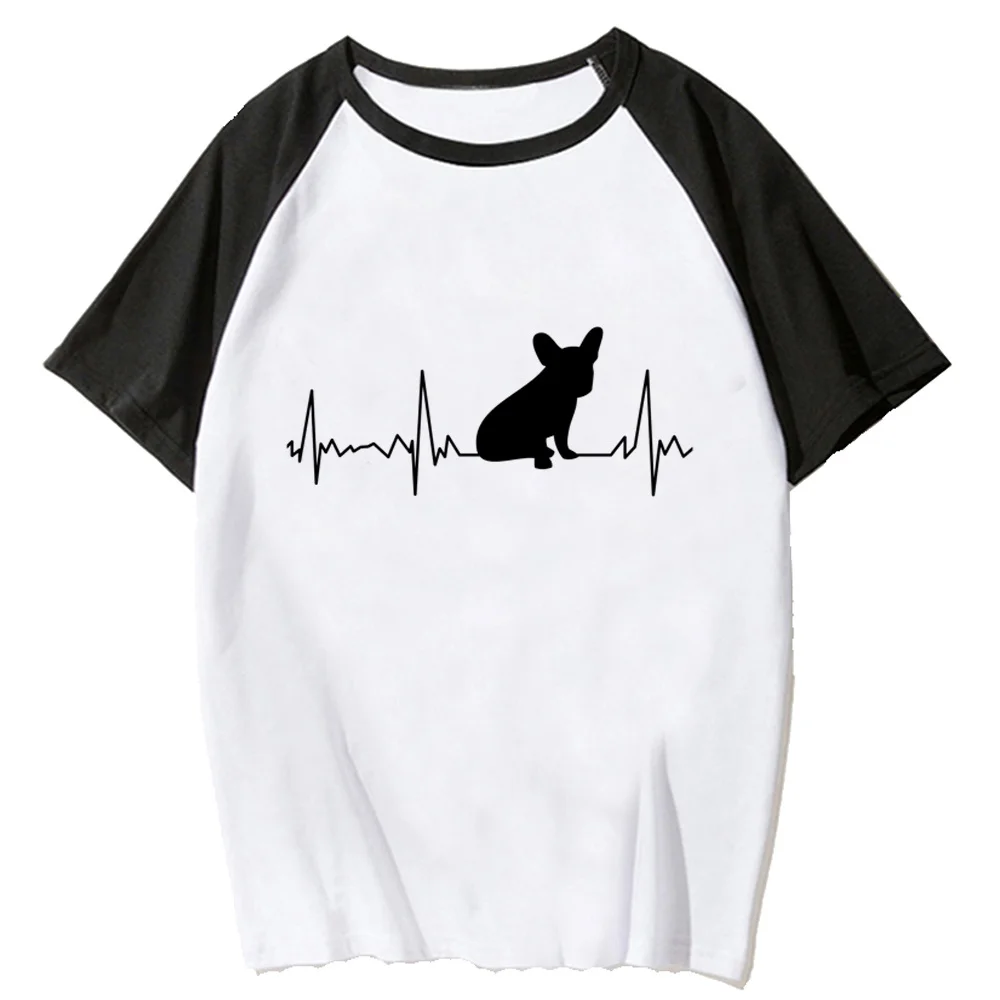 

French Bulldog t-shirts women designer streetwear t shirt female anime harajuku comic clothing