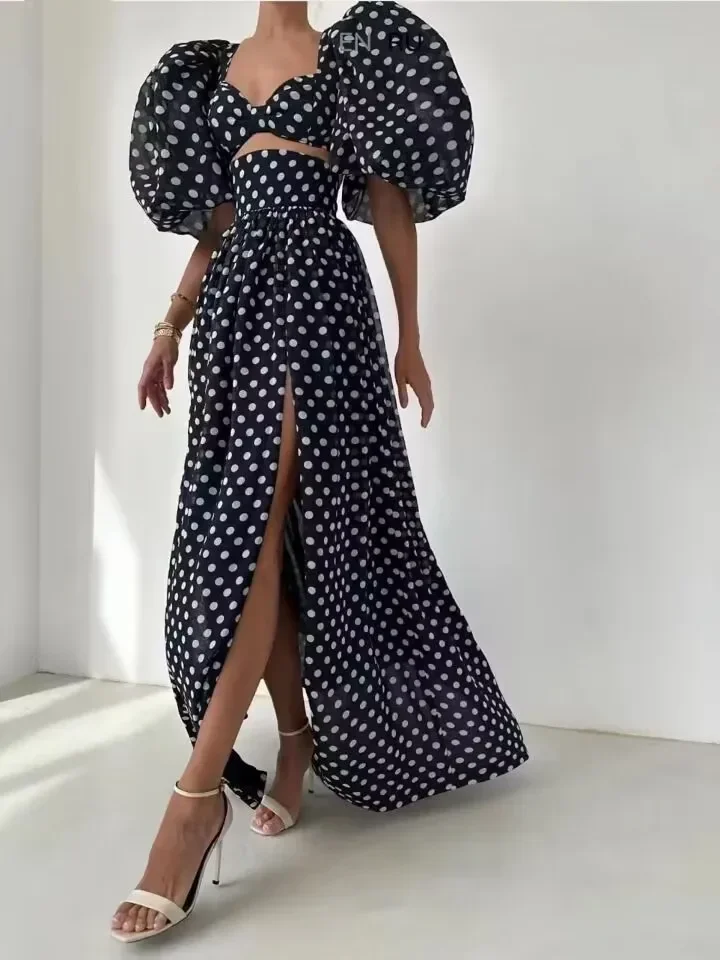 Мода 2023 свободное повседневное длинное платье с пышными рукавами женские халаты