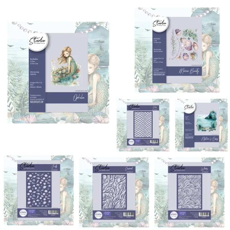 Красота OphBeauty Ophelia Морские водоросли Ракушки Волны Ремесла Металлические штампы