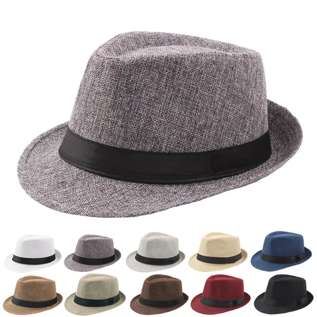 2022 New Spring Summer Retro Men's Hats Fedoras Top Jazz Plaid Hat Adult Bowler Hats Classic Version chapeau Hats 1