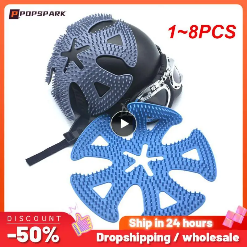 

1~8PCS Helmet Inner Pad Silicone Honeycomb Breathable Ventilation Insulation Mesh Pad Lining Helmet Pad Helmet Accessories