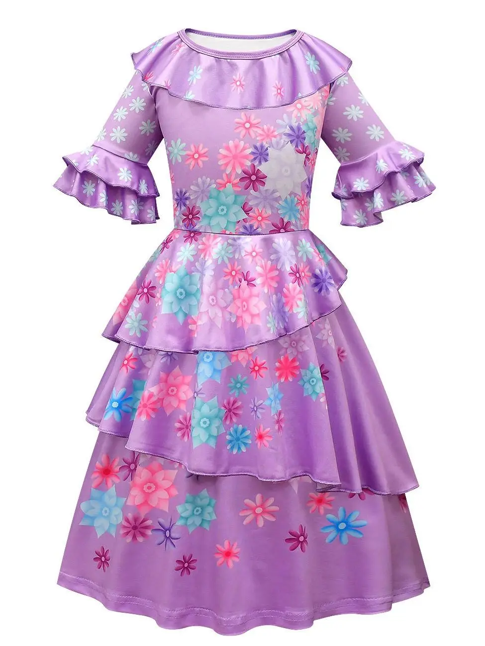 

Encanto Kids Isabel Dress Mirabel Costume Birthday Girls Purple Ruffles Princess Dresses Party Play Clothing 3-10Y