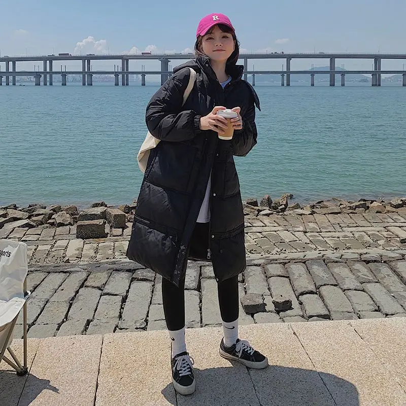 2023 Winter Women Long Parkas Coat Casual Hooded Thick Warm Windproof Parkas Jackets Fashion Female Outwear Pockets Jacket S75