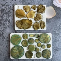 petals round leaves silicone mold bakeware fern fungus mushroom fondant cake mold cookie chocolate mold baking tools