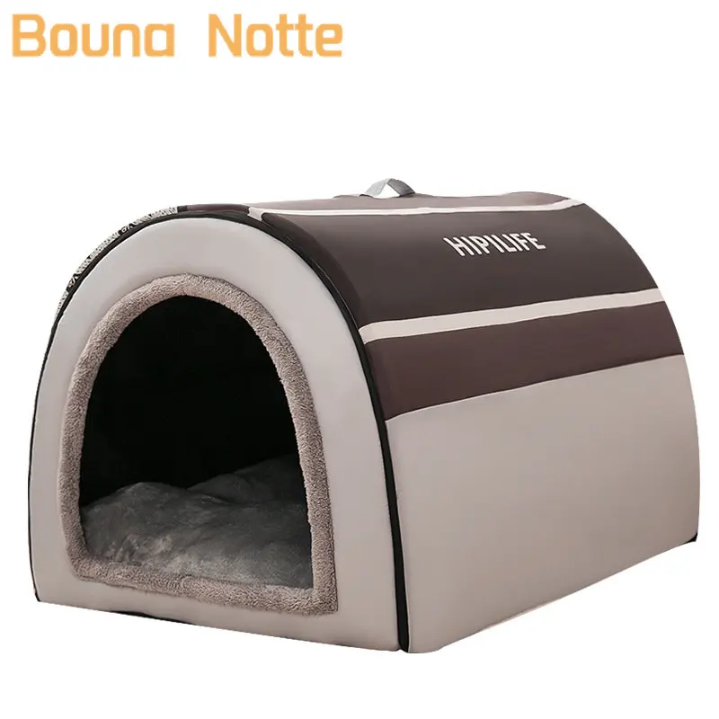 

Зимняя кровать для домашних питомцев, складной домик для собаки, домик для собаки, домашняя будка, съемное гнездо, теплый закрытый пещера, ди...