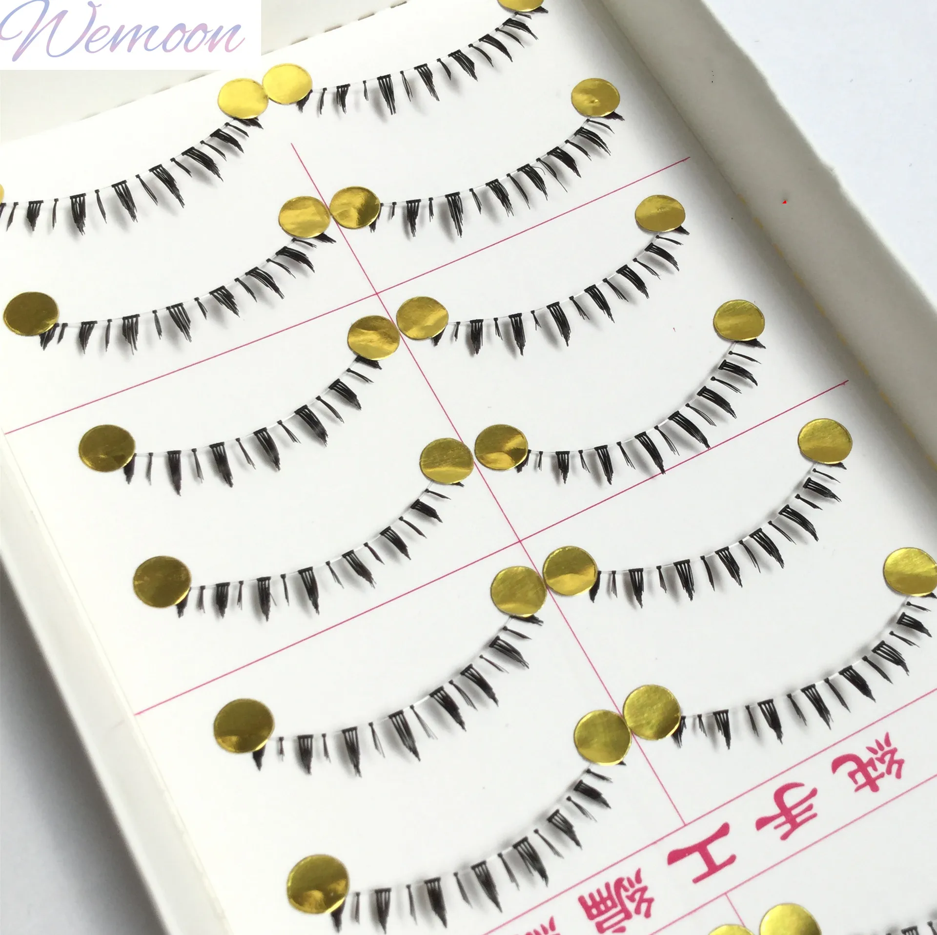 

Taiwan Lower Lashes Pure Handmade Transparent Stem Natural Slender Cross 10 Pairs Stem Stalk Under The Eyelashes
