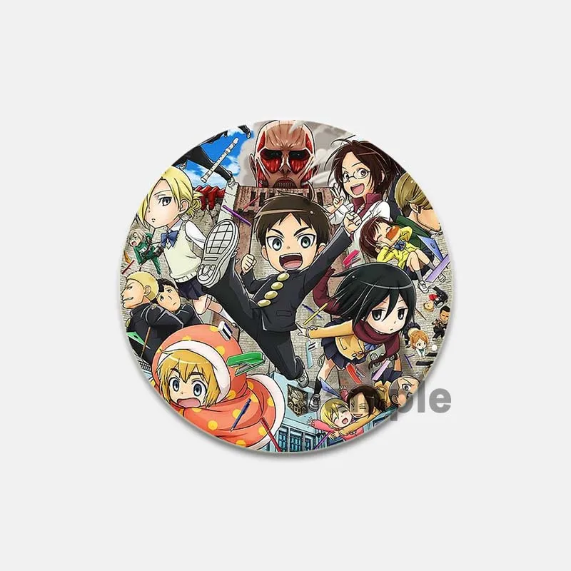 Attack on Titan Anime Figure Erwin Eren Levi Lapel Pins 58mm Brooch Cartoon Cosplay Badge Gifts Backpack Clothes Decor Jewelry images - 6